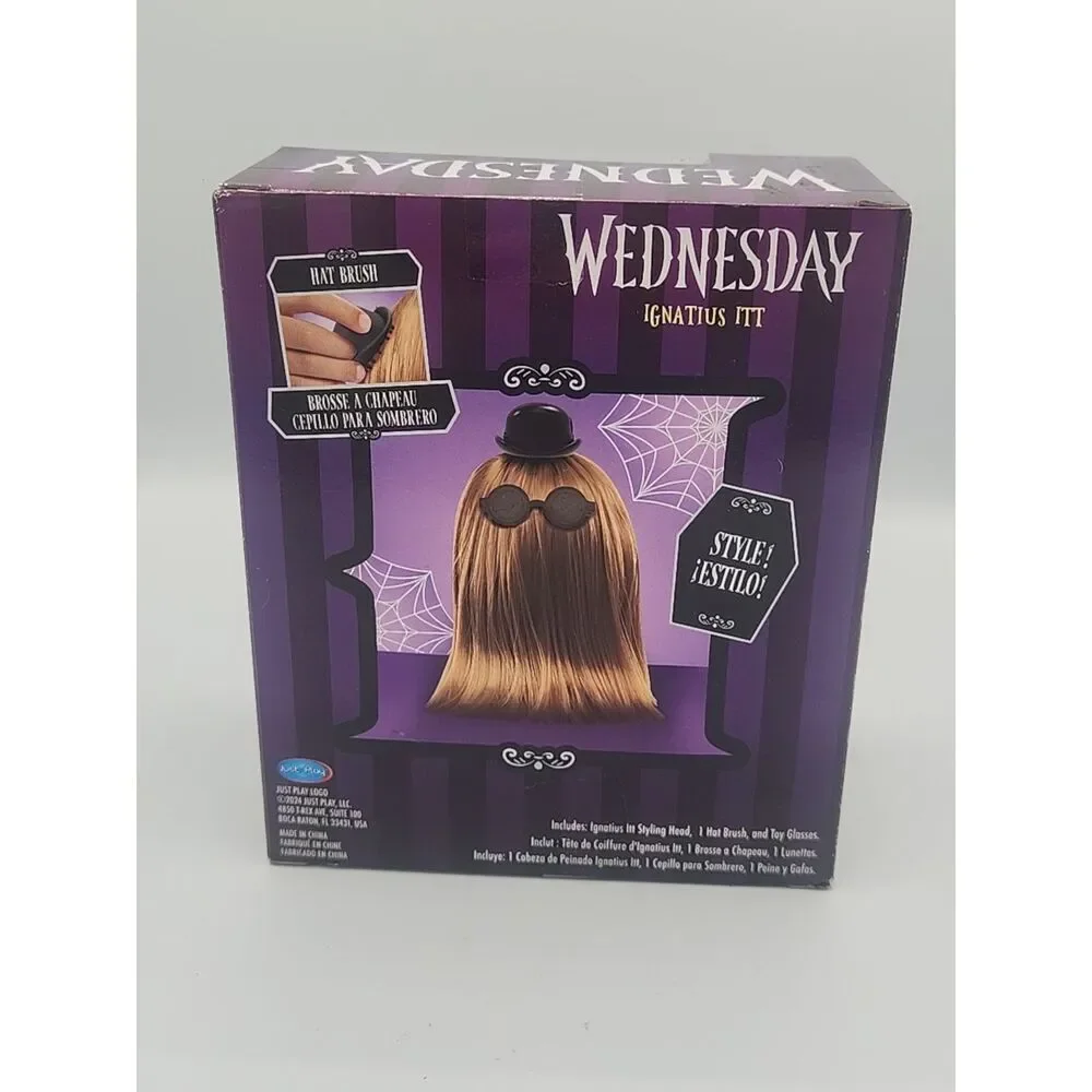 2022 Cousin Ignatius ITT Hat+Brush 6” Tall Addams Family Wednesday Just Play NEW